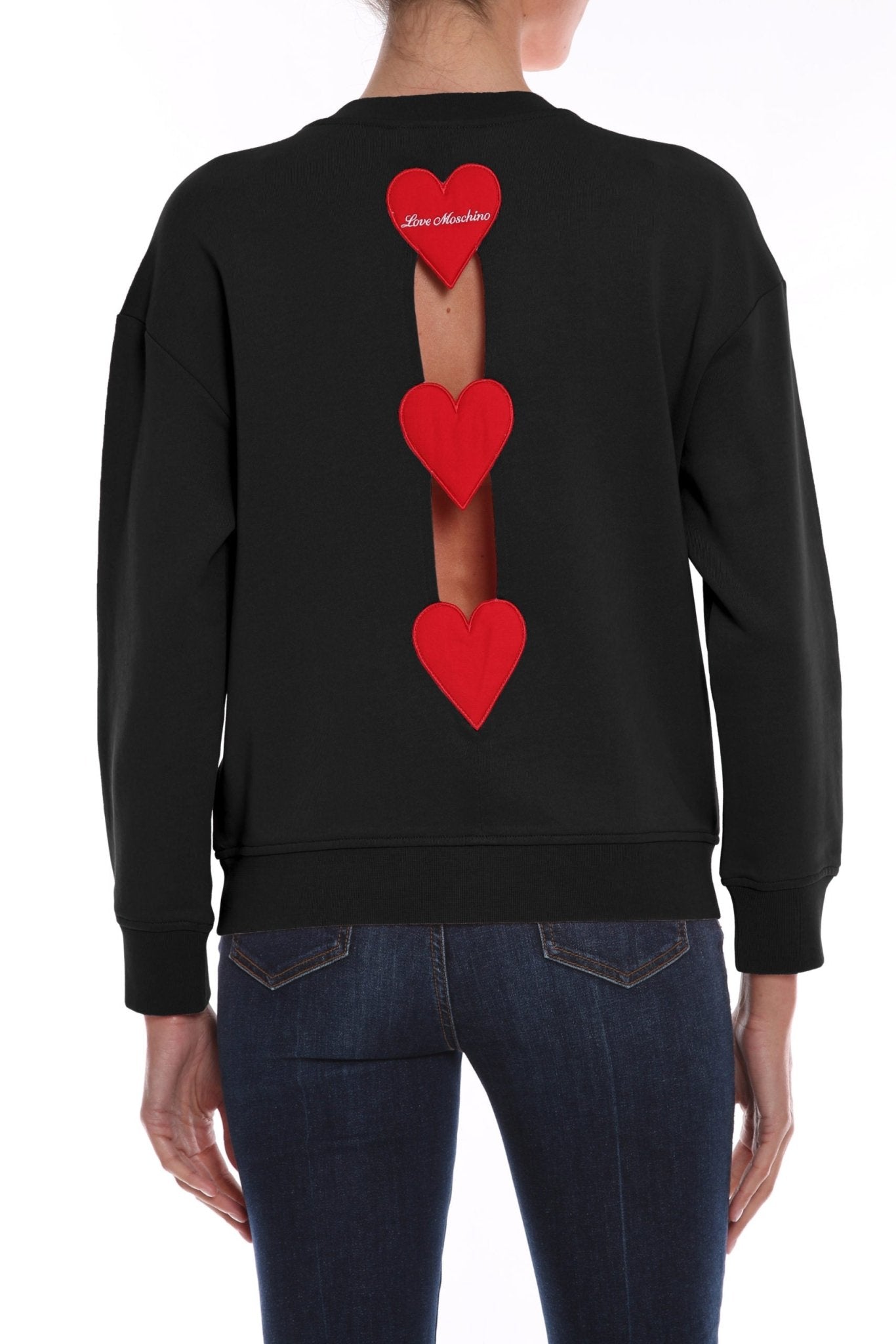 Love Moschino Black Cotton Sweater - Fizigo