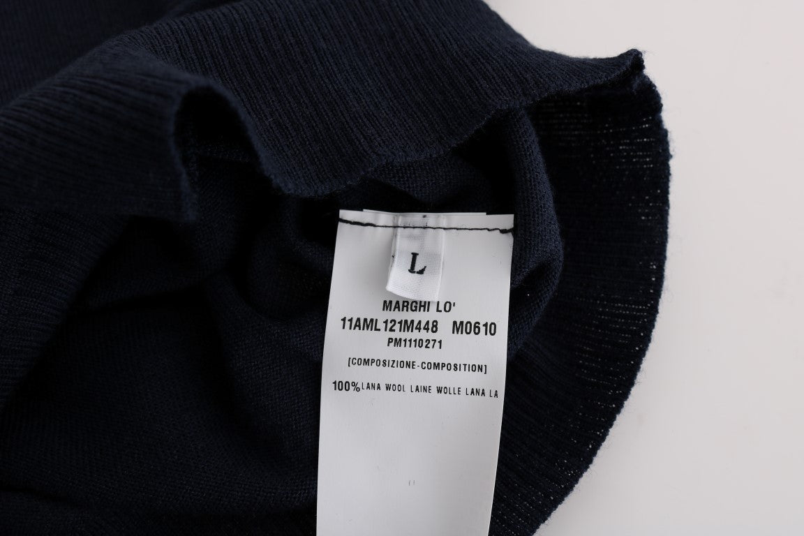 MARGHI LO' Blue Wool Blouse Sweater - Fizigo