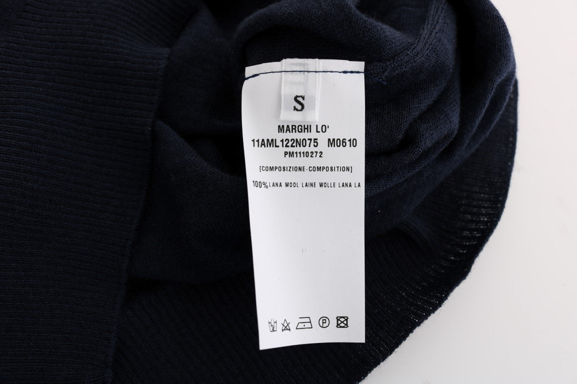 MARGHI LO' Blue Wool Long Sleeve Shift Dress - Fizigo