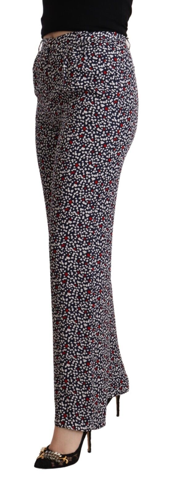 Michael Kors Black High Waist Printed Straight Pants - Fizigo