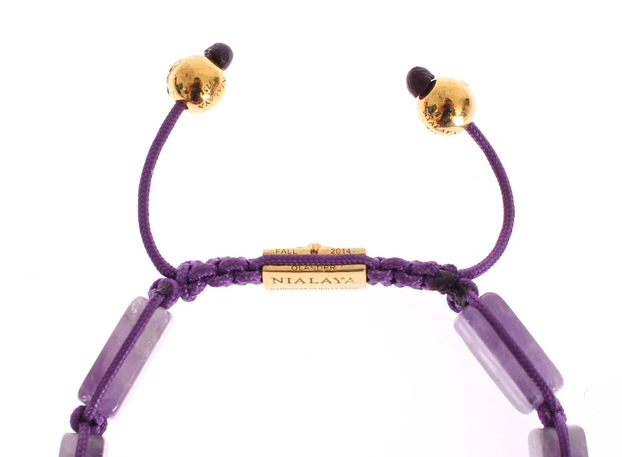 Nialaya CZ Amethyst 18K Gold 925 Bracelet - Fizigo