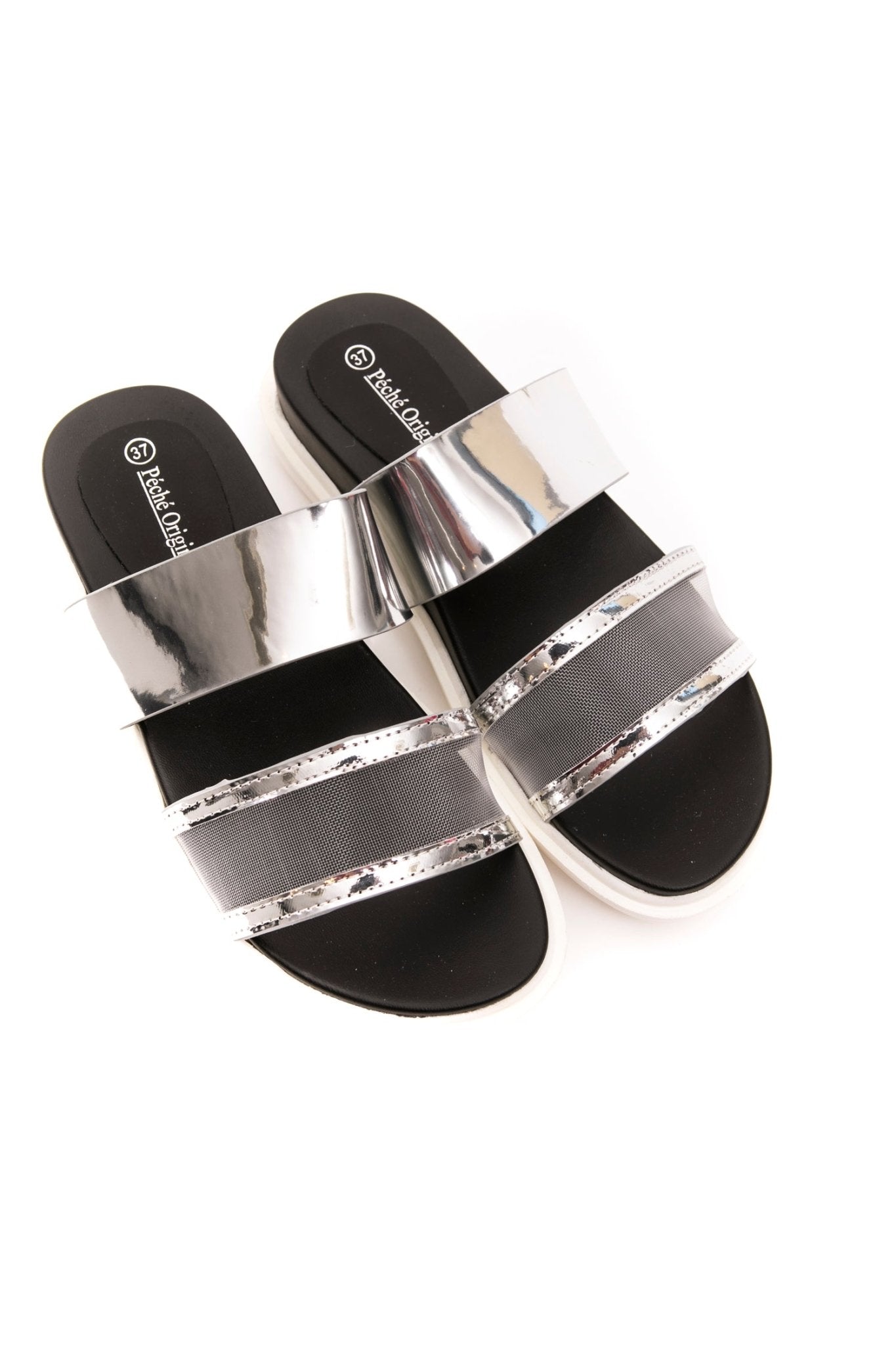 Péché Originel Silver Polyurethane Sandal - Fizigo