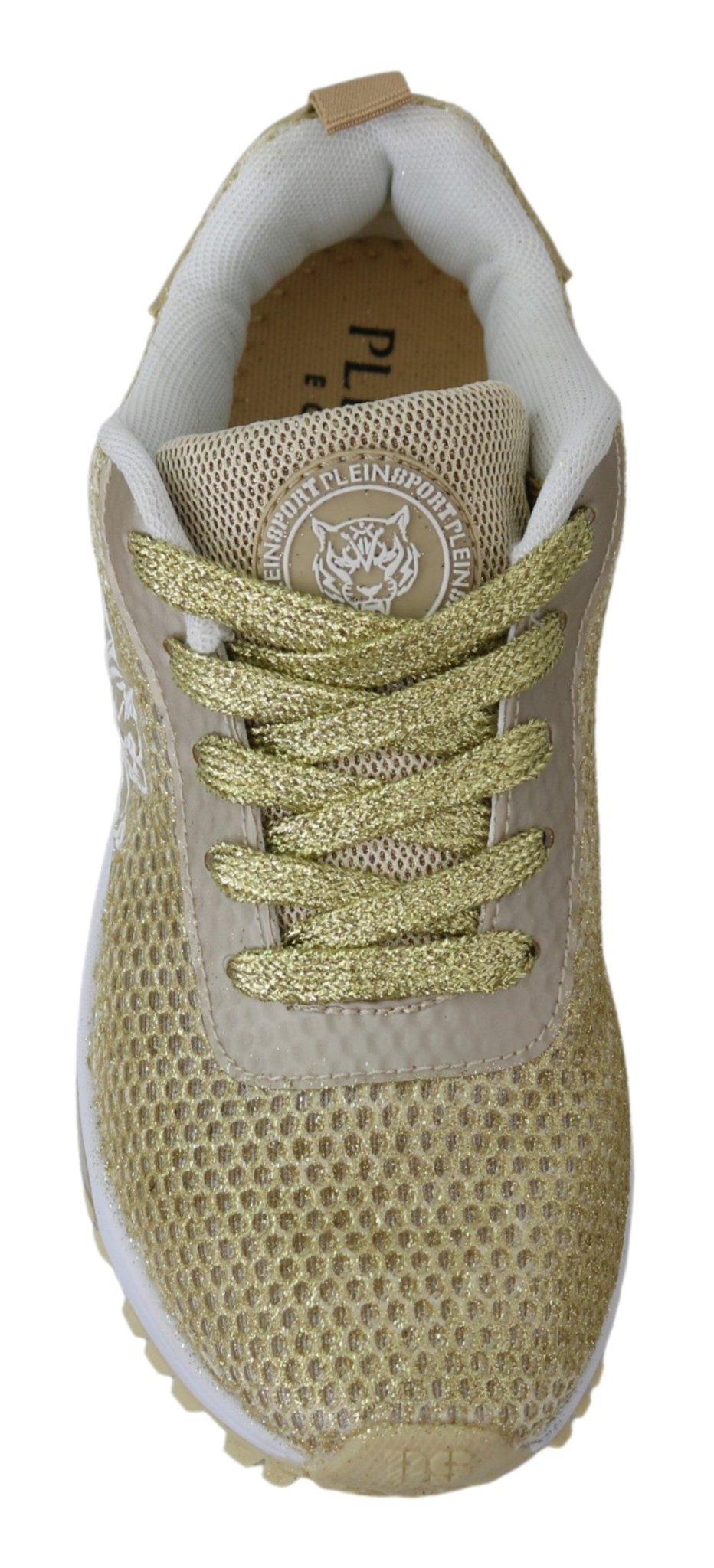 Plein Sport Gold Polyester Gretel Sneakers Shoes - Fizigo