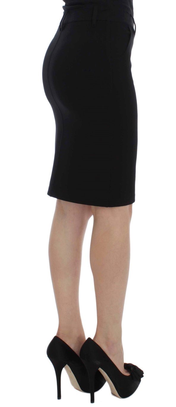 PLEIN SUD Black Straight Pencil Skirt - Fizigo