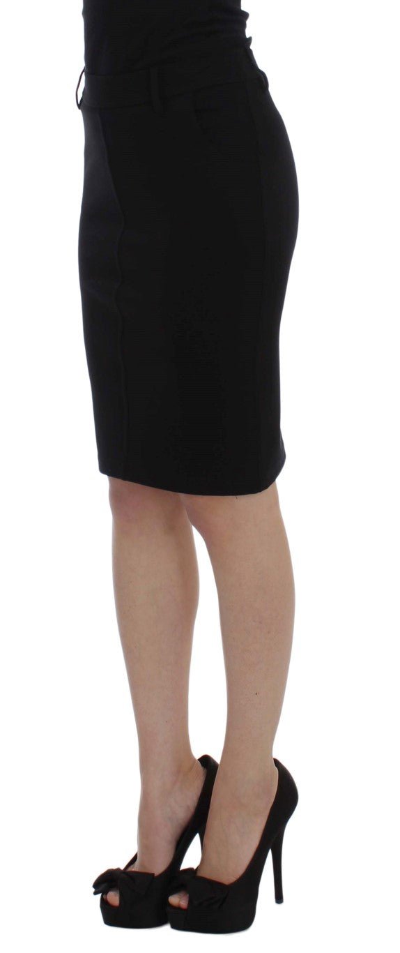 PLEIN SUD Black Straight Pencil Skirt - Fizigo