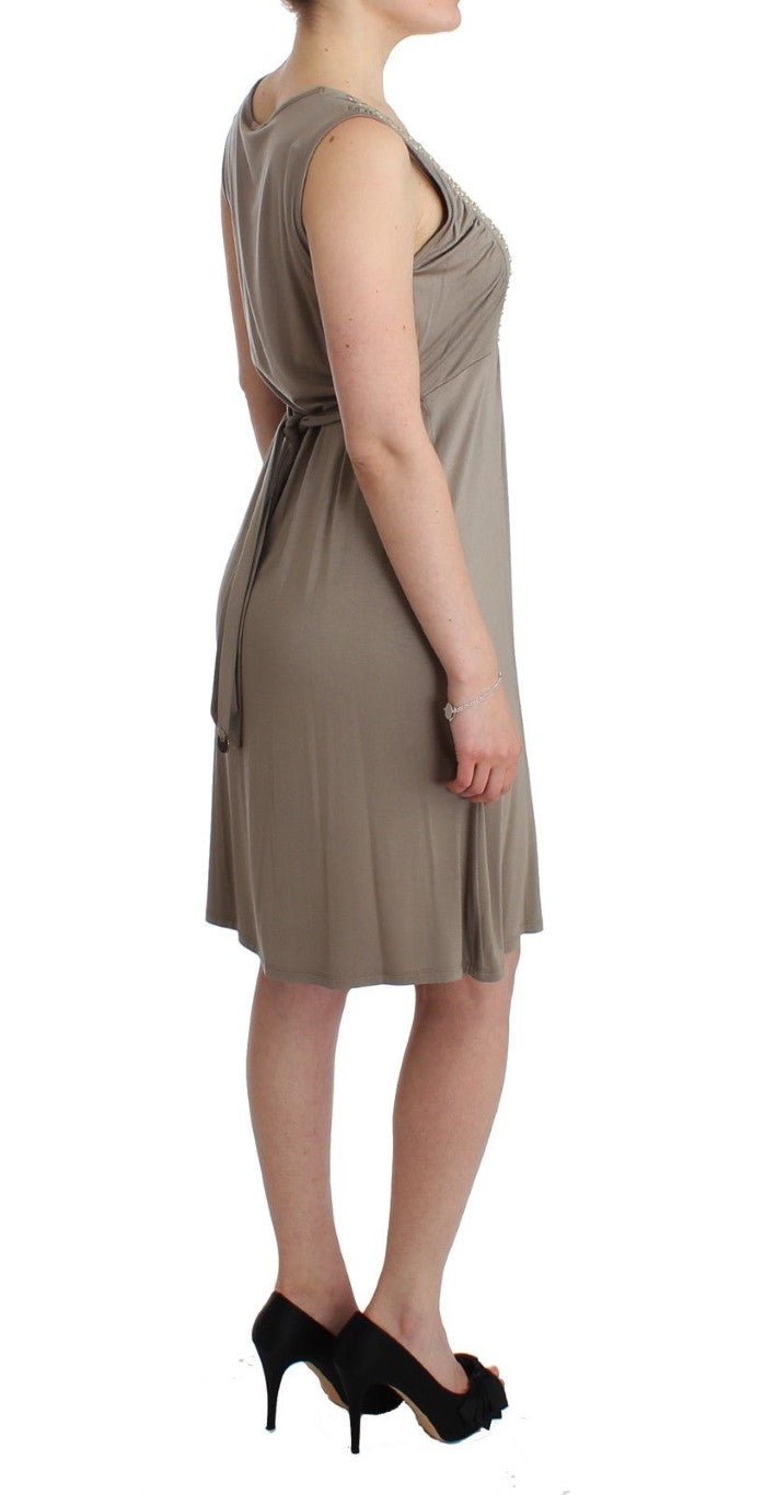 Roccobarocco Khaki studded sheath dress - Fizigo