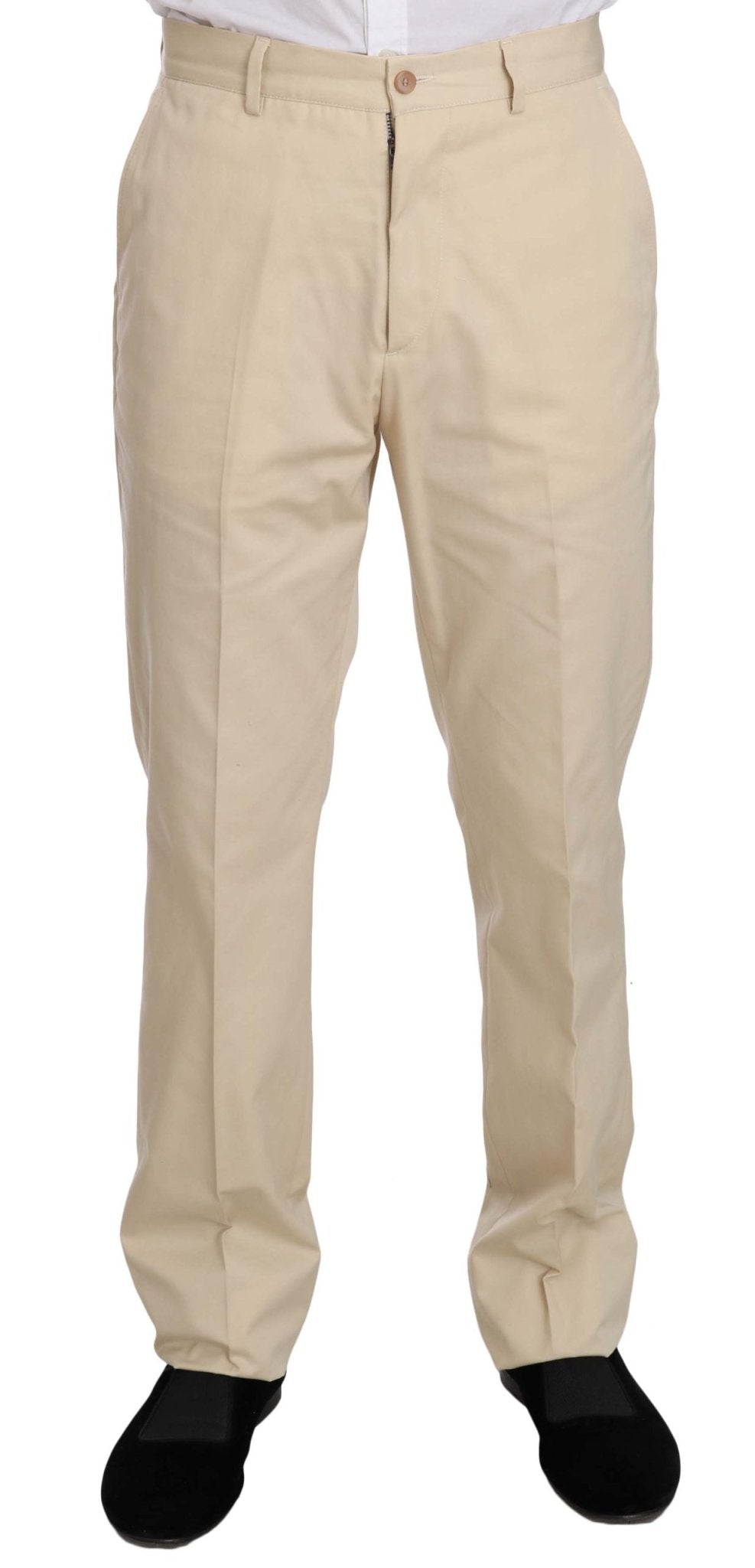 Romeo Gigli Two Piece 3 Button Beige Cotton Solid Suit - Fizigo
