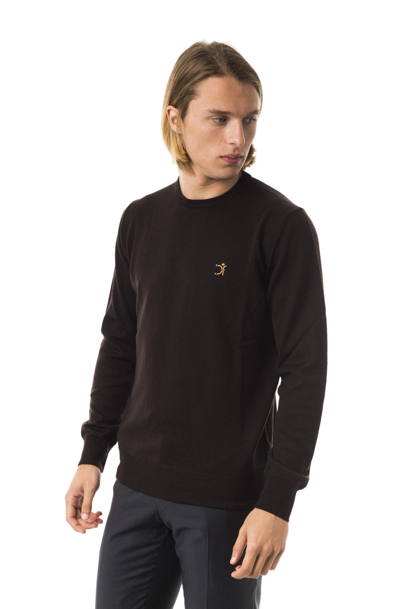 Uominitaliani Brown Merino Wool Sweater - Fizigo