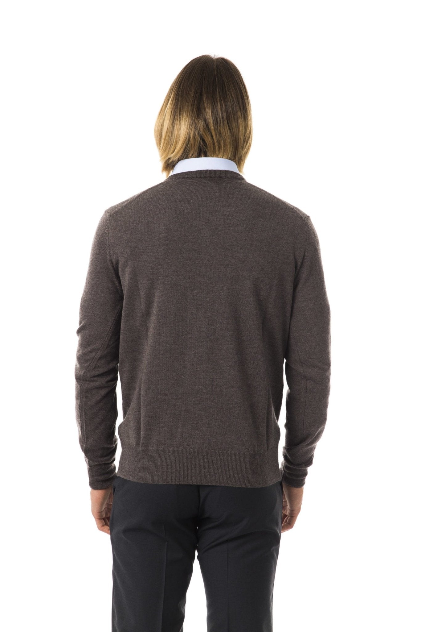 Uominitaliani Gray Merino Wool Sweater - Fizigo