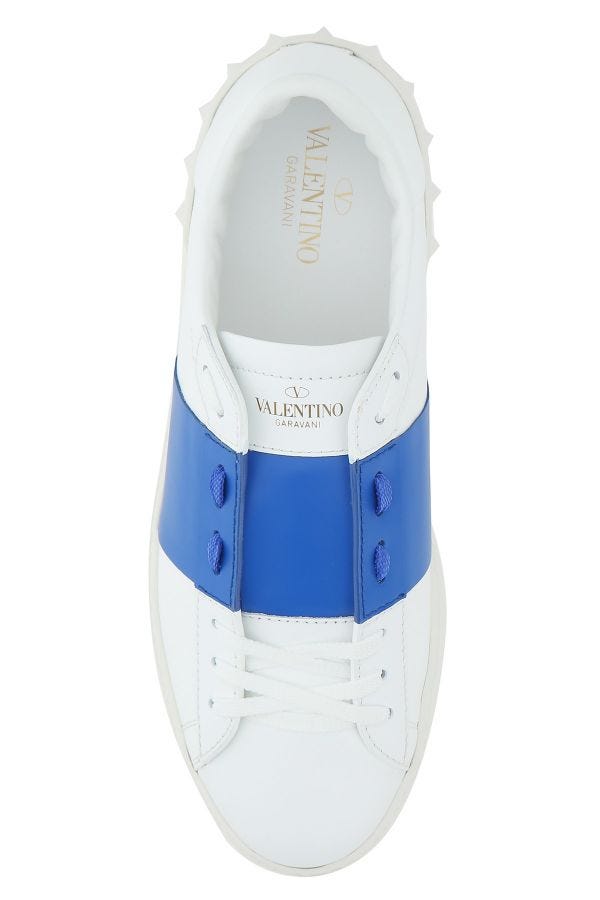 Valentino White Calf Leather Open Sneakers - Fizigo